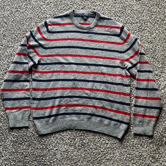 Grey Blue And Red Striped 346 Brooks Brothers Men's XL sweater - Picture 1 of 7
